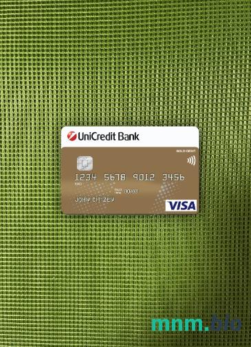 Germany UniCredit bank VISA Credit Card wygląd fotograficzny skan PSD + zdjęcie